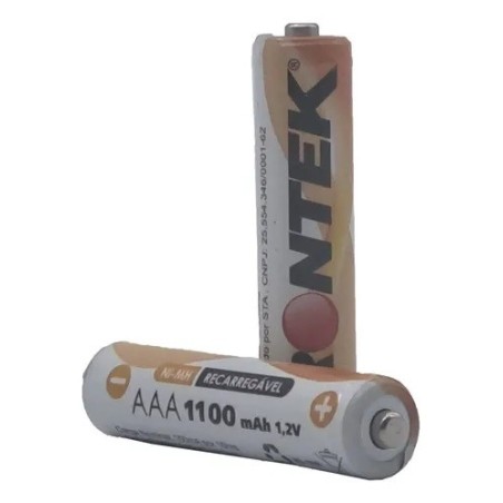 Bateria recarregavel 1,2V 1100mAh AAA Palito Ni-MH C/2 pç