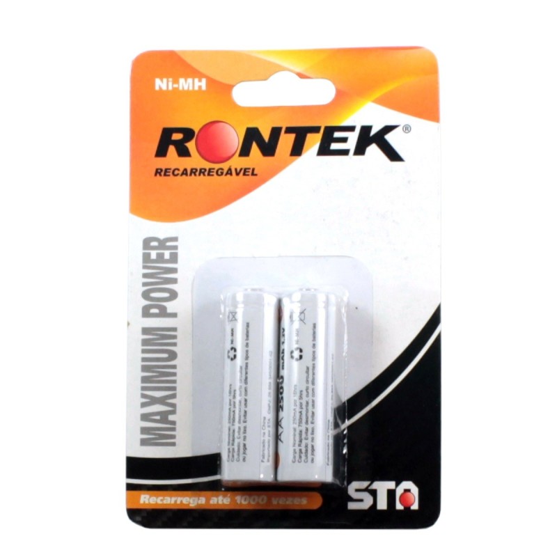 Bateria recarregavel 1,2V 2500mAh AA c/terminal Ni-MH c/02pç