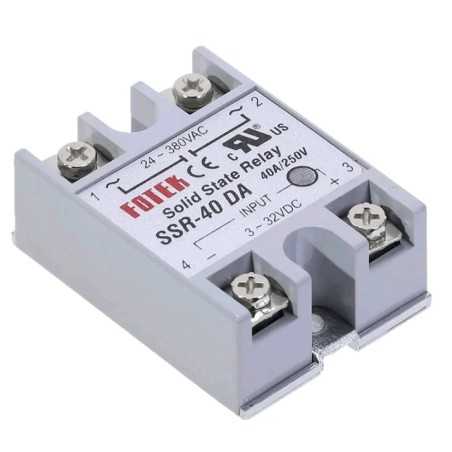 Relé de estado sólido 40A 250v In 3-32vdc / 24-480vac SSR40DA