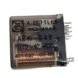 Relé 12Vcc AZ10-S4Y 325 4 contatos 14 pinos soquete A.zettler