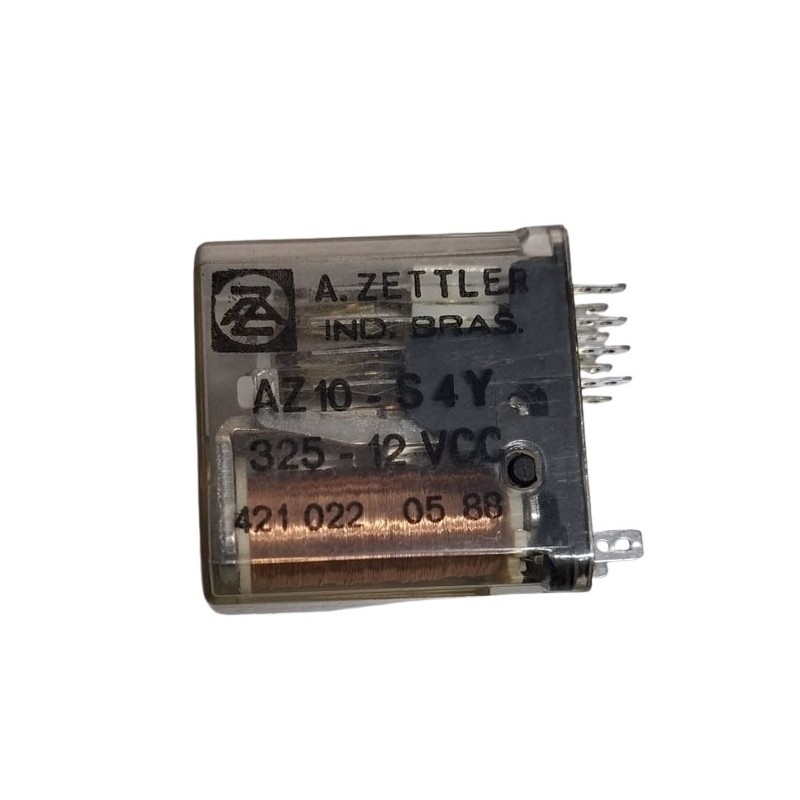 Relé 12Vcc AZ10-S4Y 325 4 contatos 14 pinos soquete A.zettler