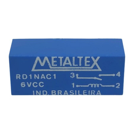 Relé 6Vcc 500mA 1 contato NA RD1NAC1 - Metaltex