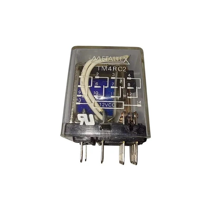 Relé 12Vcc 14 pinos TM4RC2 - Metaltex