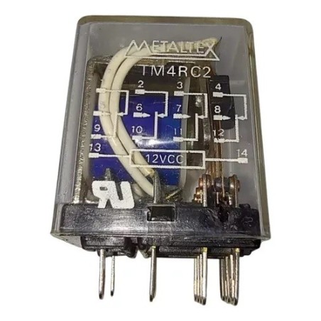 Relé 12Vcc 14 pinos TM4RC2 - Metaltex