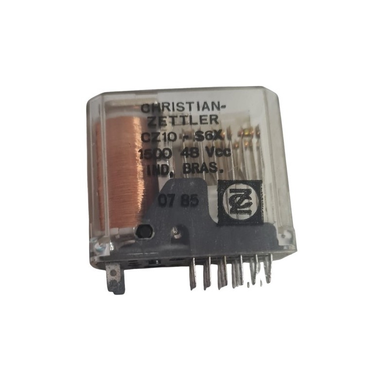 Relé 48vcc 12 contatos 20 pinos CZ 10 S6Z1500 - Christian Zettler