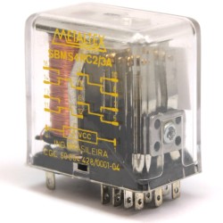 Relé 12Vcc 8 pinos RF. SBMSRC2/3A - Metaltex