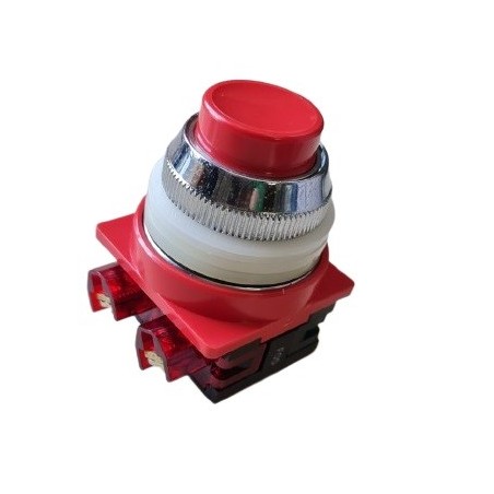 Botão de comando blindex vermelho lisa 30mm NA NF 20/03.11 16A 750VCA