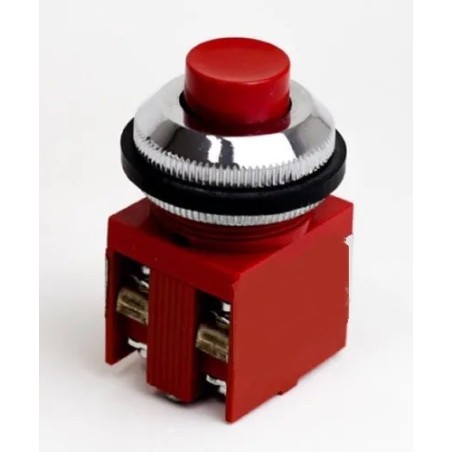 Botão de pulso vermelho 30mm 600V 10/10A