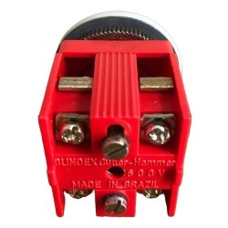 Botão de pulso vermelho 30mm 600V 10/10A