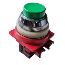 Botão de comando blindex verde lisa 30mm NF 16A 750VCA