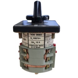 Chave seletora blindex 4 posições preta C841023.11 0-R-S-T