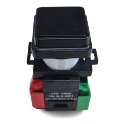 Botão de comando 22mm preto quadrado NA NF 16A 500V 3A-720-01