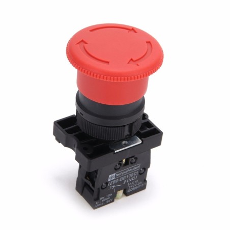 Botão de emergência vermelho trava 22mm XB2-ES542