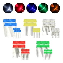 Kit led 3mm 5mm 200pcs 5 cores