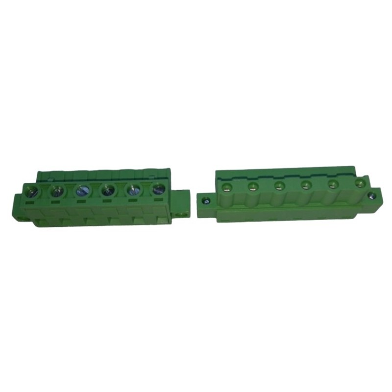 Conector AKZ960 06 vias 7.62mm Borne c/flange - 3ESDVM-06P DINKLE