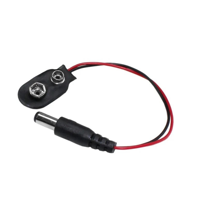 Conector clip p/ bateria 9v com plug P4