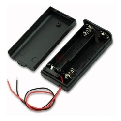 Suporte de pilha p/2 pilhas AA c/chave liga-desliga