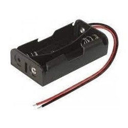 Suporte de pilha p/2 pilhas AA canoa com rabicho - 2A