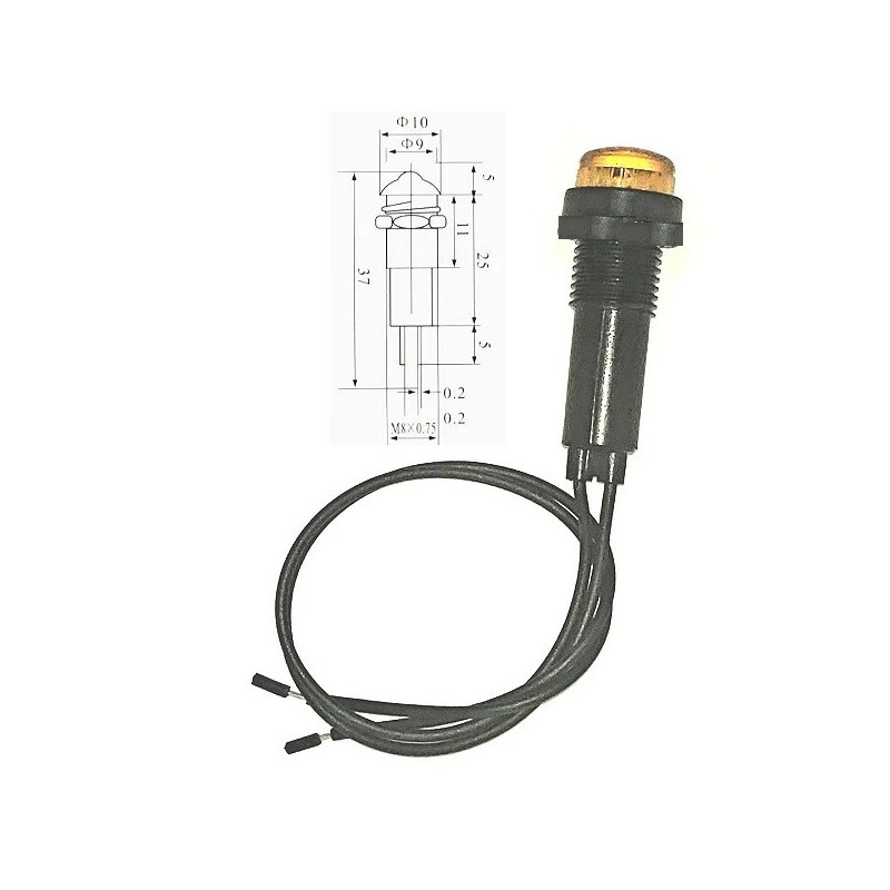 Sinaleiro olho de boi amarelo 110Vca