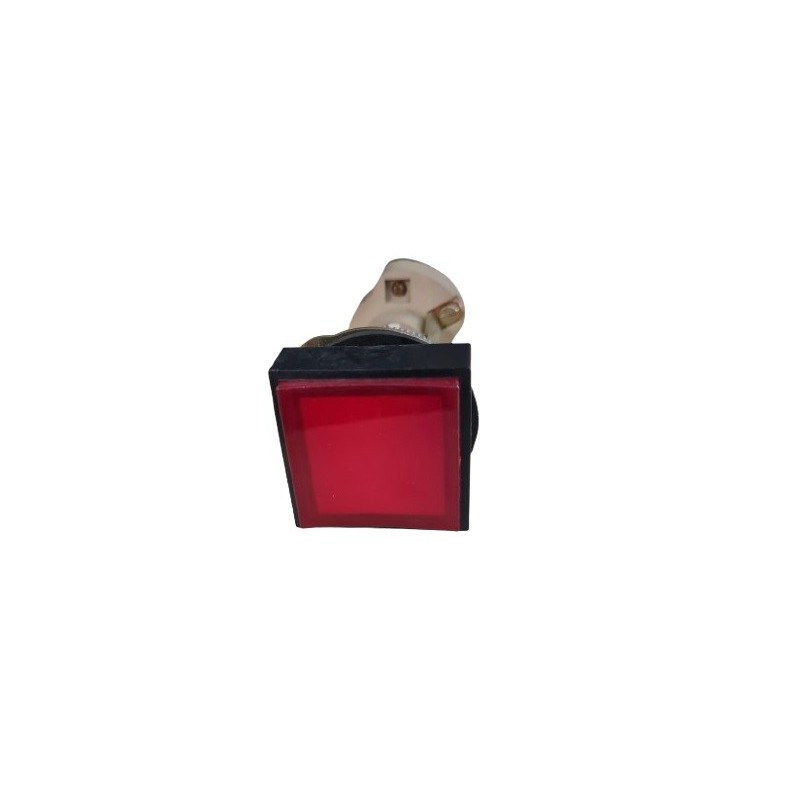 Sinaleiro vermelho quadrado 18x18mm 30mm BA15D K62 - 611/52