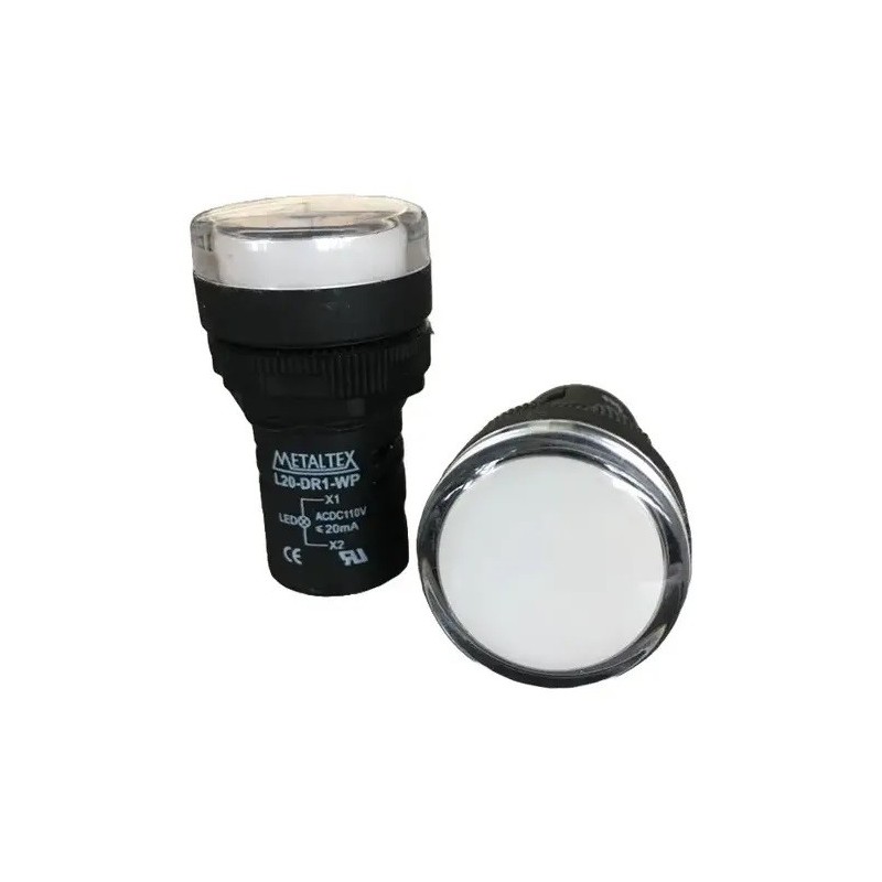 Sinaleiro led branco 22mm 110vac L20-DR1-WP
