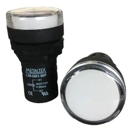 Sinaleiro led branco 22mm 110vac L20-DR1-WP