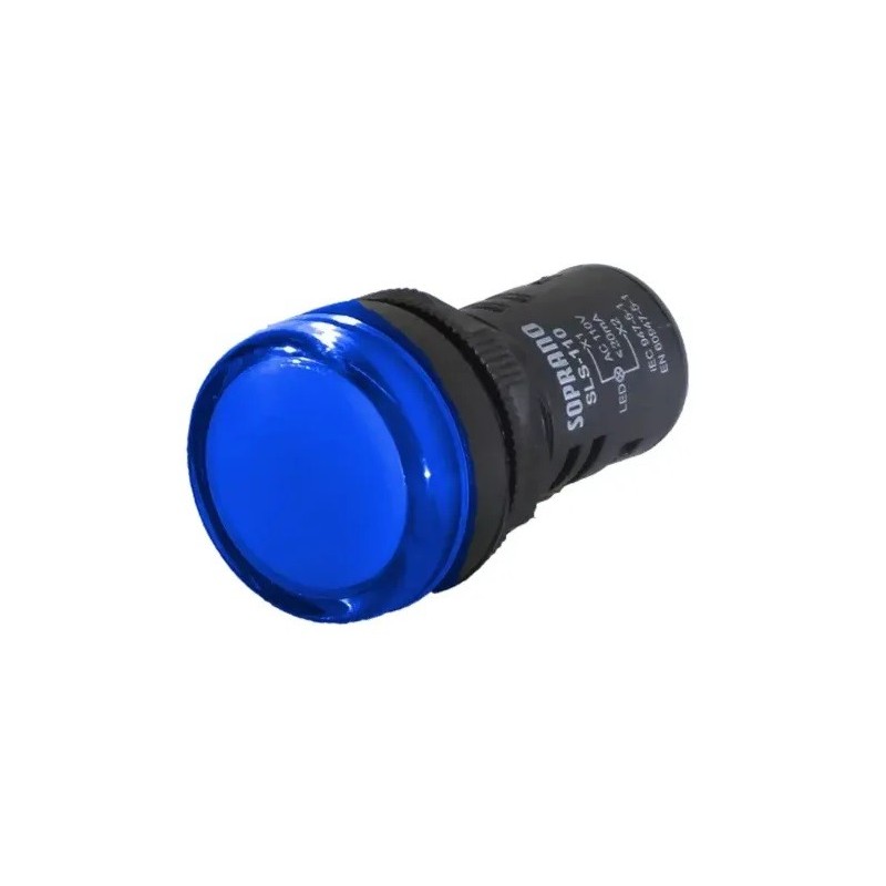 Sinaleiro led azul 22mm 110/220Vac - PL-SLAZ