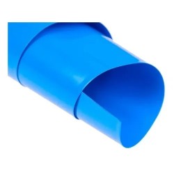 Tubo termo retratil PVC 210mm(chato) diametro 133mm azul(1 metro)
