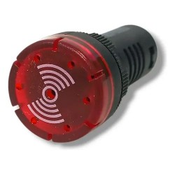 Sinaleiro led vermelho c/buzzer 22mm 220Vac - AD15-22SM-VM