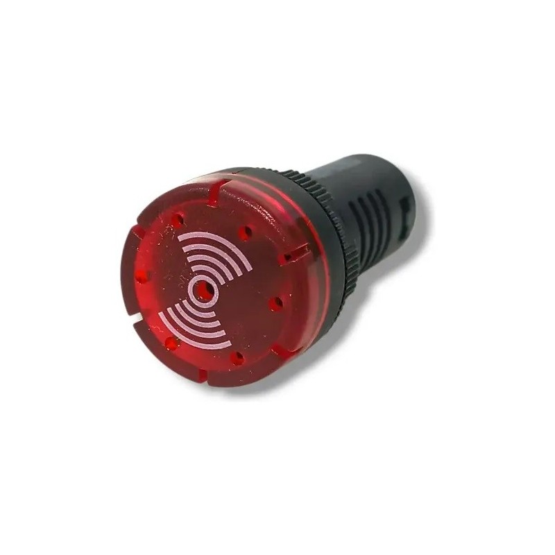 Sinaleiro led vermelho c/buzzer 22mm 220Vac - AD15-22SM-VM