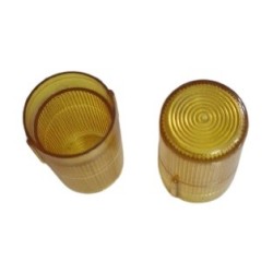 Lente de sinaleiro amarelo 18mm diametro x 40mm