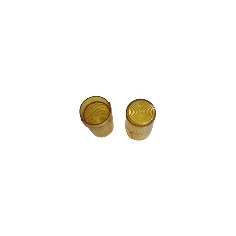 Lente de sinaleiro amarelo 18mm diametro x 40mm