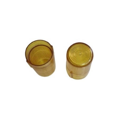 Lente de sinaleiro amarelo 18mm diametro x 40mm