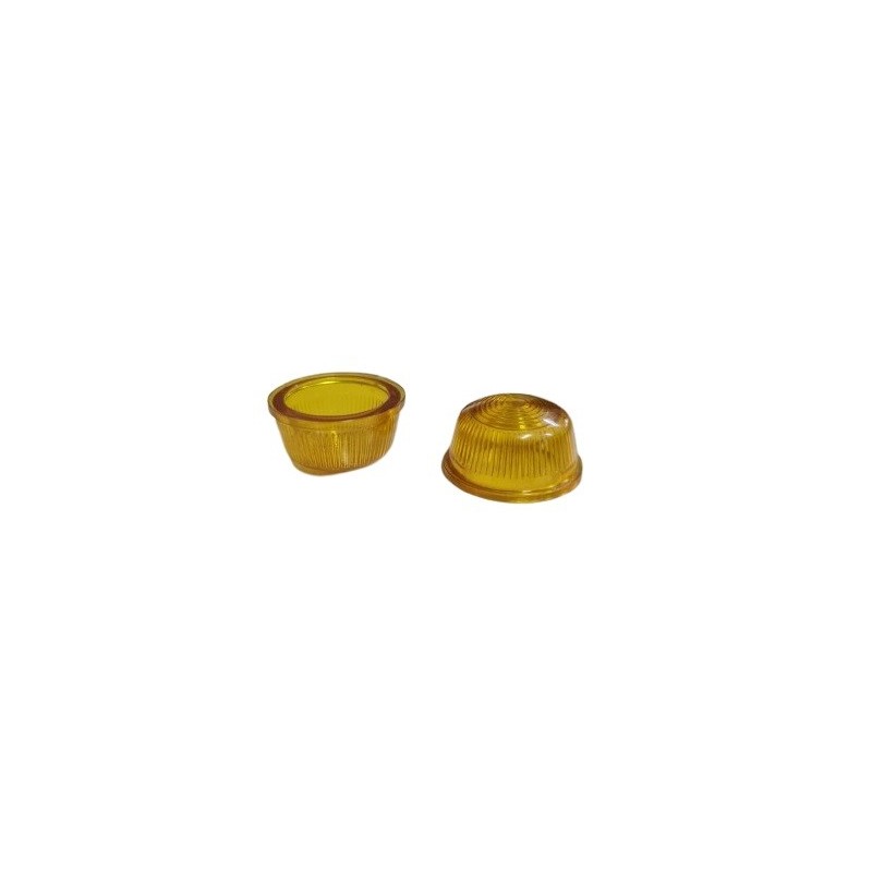 Lente de sinaleiro amarelo M18 30mm diametro x 15mm altura com anel
