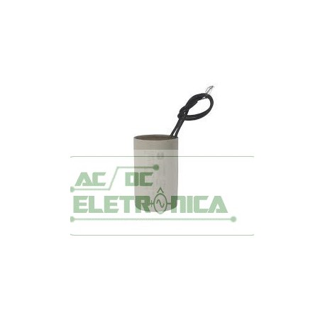 Capacitor de partida 8uF x 250Vac c/fio 5% 50/60hz