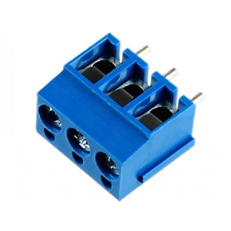 Conector borne KRE-3 vias passo 5mm azul