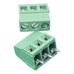 Conector borne KRE-3 vias passo 5mm verde