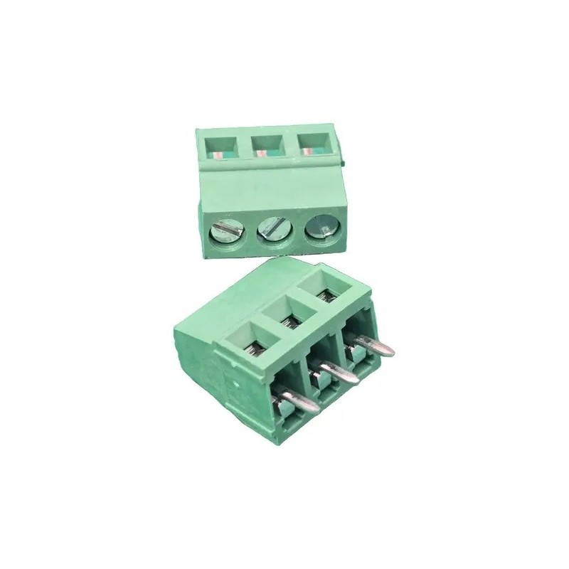 Conector borne KRE-3 vias passo 5mm verde