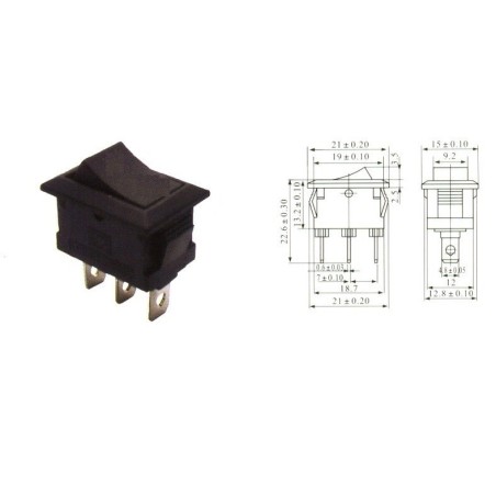 Chave gangorra KCD1-101 02 Posições 01 polo 3t preta