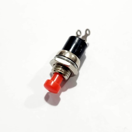 Chave push button NF vermelha PBS-110 mini 6.5mm rosca