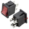 Chave gangorra KCD1-104 02 Posições 02 polo 4t c/led vermelho 10A 125Vac