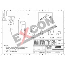 Terminal 660800TA051 macho para alojamento serie 6608 - Excon