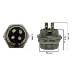 Conector mike 04 vias Macho