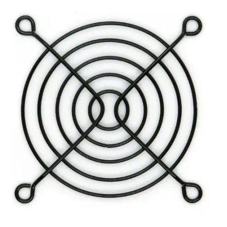 Grade p/ ventilador 80x80mm metal preto