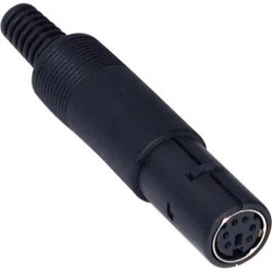Conector 6 vias femea mini DIN circular ( plug mini din 6 vias femea)