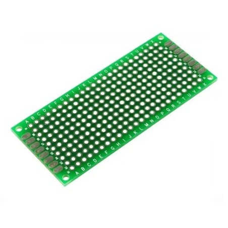 Placa fibra 3x7cm ilhada dupla face