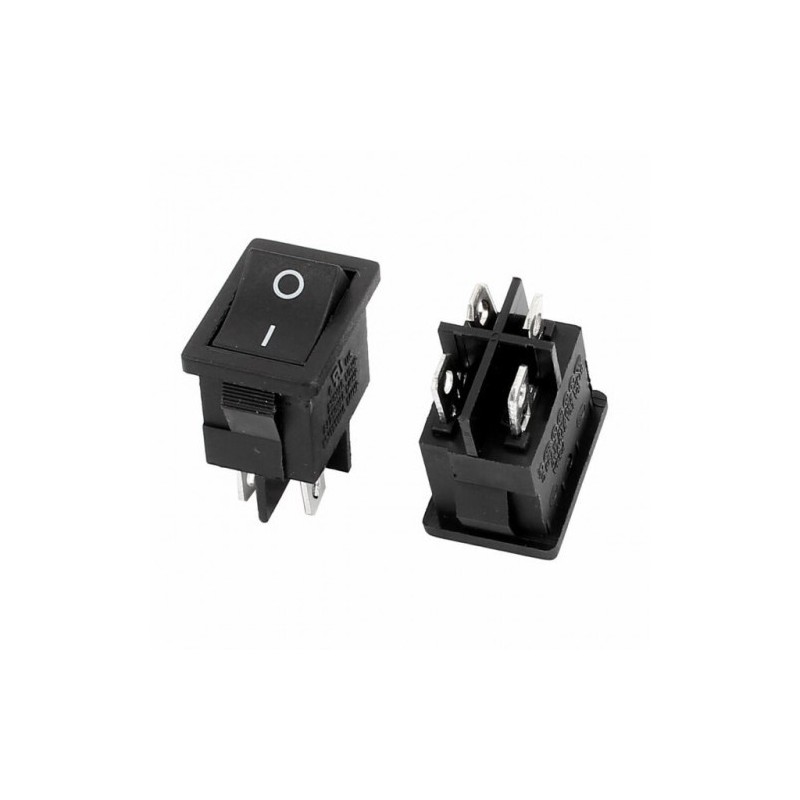 Chave gangorra KCD1-104 02 Posições 02 polo 4t preta 6A 250Vac