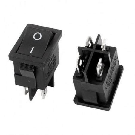 Chave gangorra KCD1-104 02 Posições 02 polo 4t preta 6A 250Vac