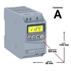Inversor de frequencia weg CFW100 mono 0,25cv 1,6A 200-220Vca