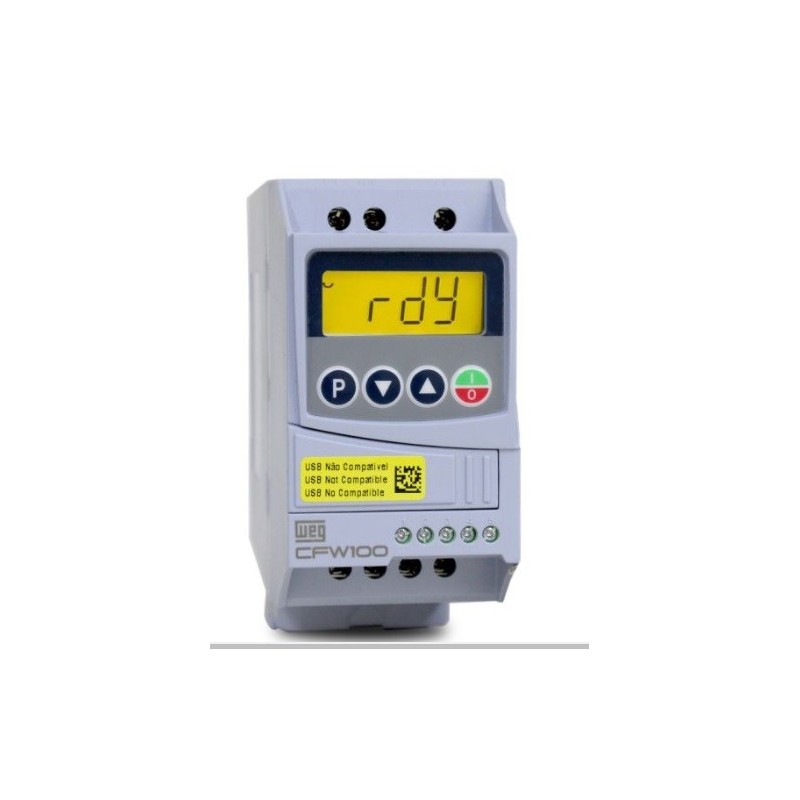 Inversor de frequencia weg CFW100 mono 0,50cv 2,6A 200-220Vca